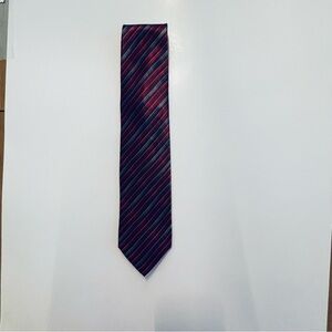 Van Heusen Burgundy and blue Diagonal Stripe Tie
